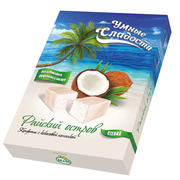 Конфеты с кокосовой начинкой «Райский остров» 90г