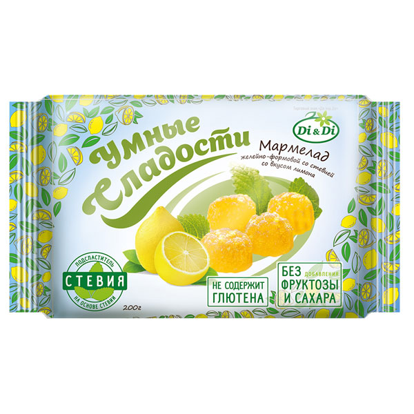 Мармелад без сахара «Лимон» 200г