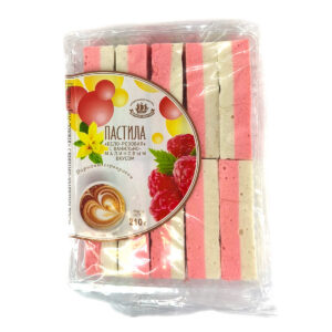 Pastilaa “Valge-roosa” vanilli ja vaarika maitseline 210g