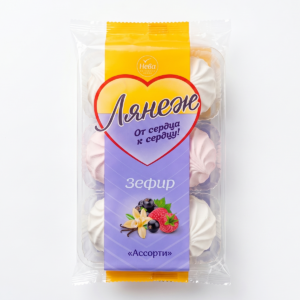 Sefiir „Assortii“ (vaarika-, mustsõstra- ja vanillimaitseline) 315g (Neva)